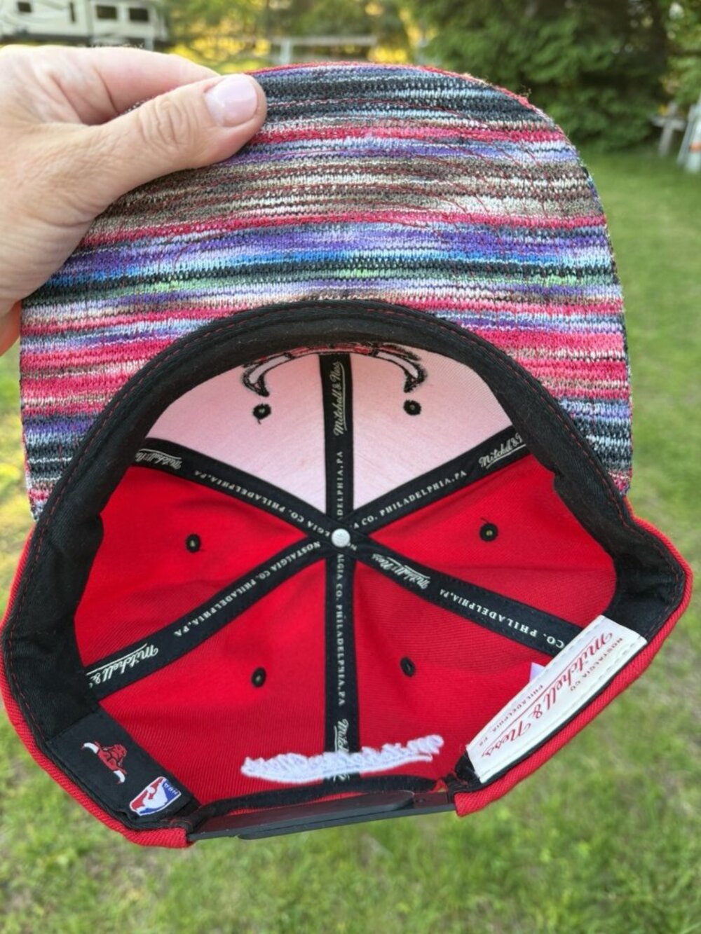 Mitchell & Ness Chicago Bulls tapestry rainbow embroidered snapback streetwear - Picture 4 of 12